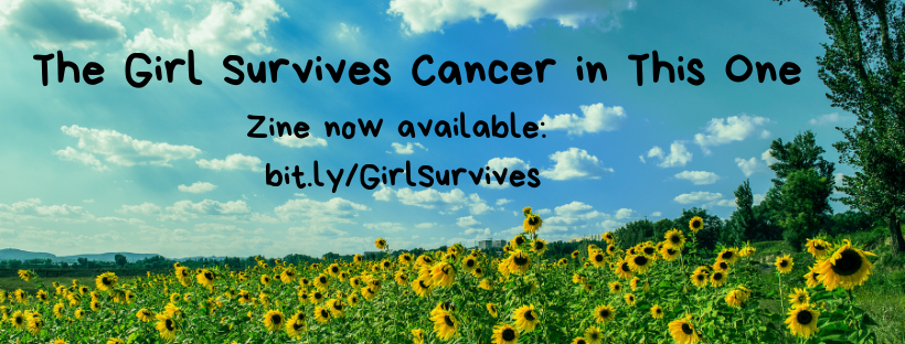 Banner for "The Girl Survives Cancer in This One." Visit bit.ly/GirlSurvives