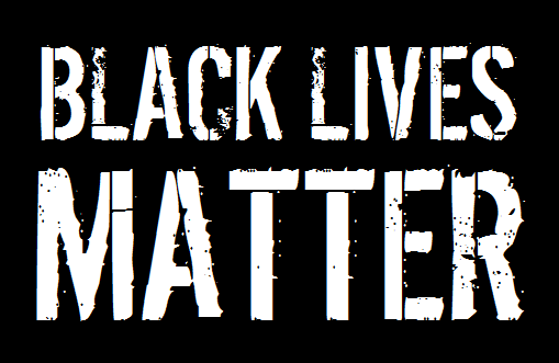 Image has white text on a black background saying Black Lives Matter.