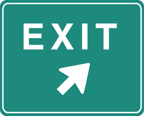 exit sign with arrow
