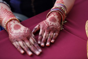 Heina's henna-adorned hands
