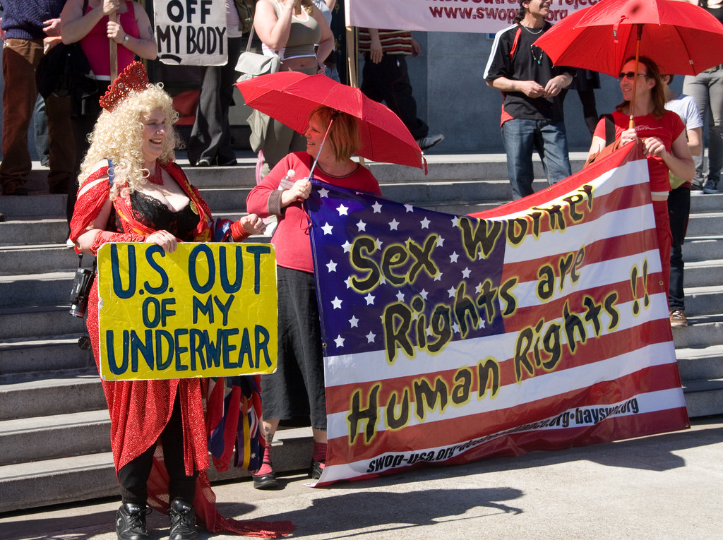 Sex Workers' Rights Protest in San Francisco. Activist Carol Leigh seen on the left. (cc) NC-Attribution Eliya Selhub