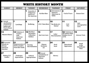 White History Month Calendar